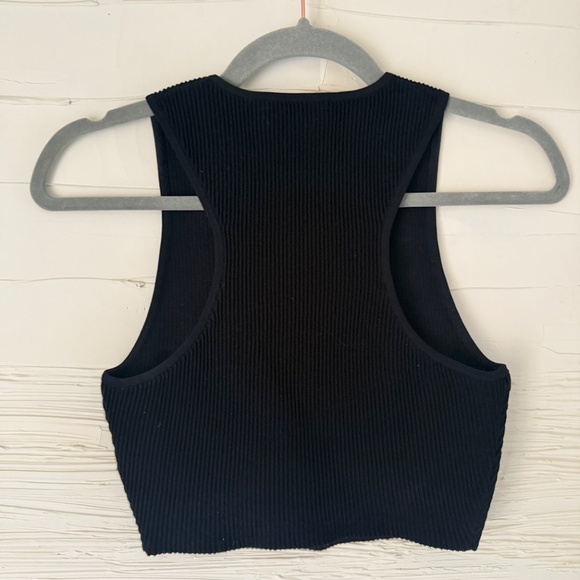 Aritzia | Babaton | Size S | Sculpt Knit Racer Cropped Tank in Black - Picture 7 of 9